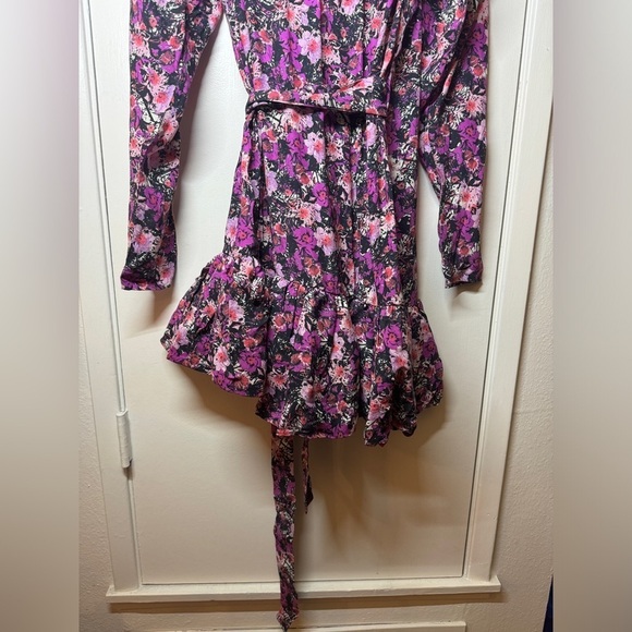 NWT Rotate Birger Christensen Nancy Purple Black Cherry Flower Floral Dress 10 - Picture 9 of 16